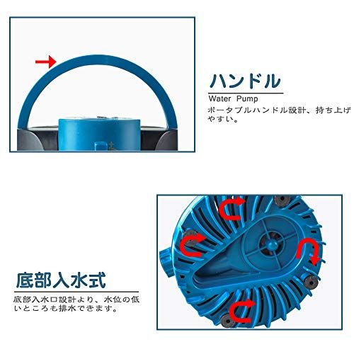 エルエンスタジオ 水中ポンプ 底部入水式 循環ポンプ 吐出量3500L/H 最大揚程3.5M 水耕栽培ウォーターポンプ 水族館給水・排水ポンプ 静音設計 (80W-3500L/H)★m 03ce76e1