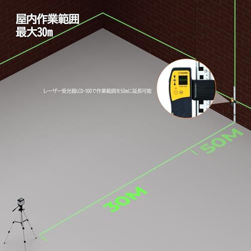 CIGMAN レーザー墨出し器 ミニ型 クロスラインレーザー USB-C充電 充電式電池 自動/手動水平調整 磁気サポート30Mの作業距離 IP54 収納バック付き 日本語取扱説明書 CM-G02A★m 881733bd