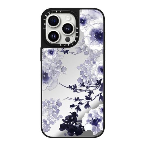 CASETiFY MagSafe 対応ミラー iPhone 15 Pro Max ケース [反射性 / 1.5mからの落下試験をクリア / MagSafe に対応] - BLUE SPRING - シルバー (ブラックバンパー)ma e6aa82d5