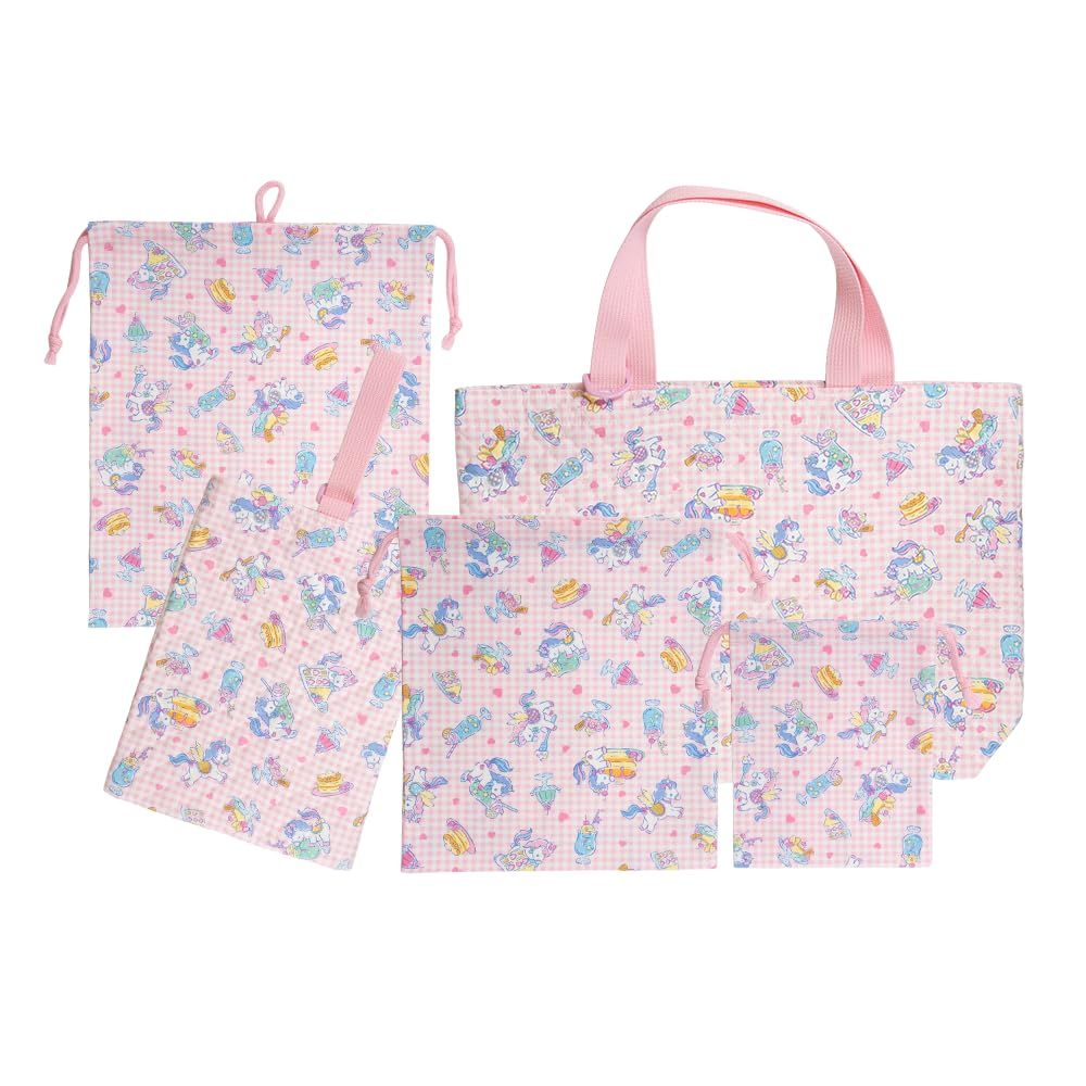 [アルコバレーノキッズ] 通園通学5点セット 通園通学セット レッスンバッグセット 巾着袋セット 入園入学セット 男の子 女の子 入園 入学 保育園 幼稚園 小学校 通園 通学 子供用 おしゃれ 日本製 (ユニコーン スイーツ ピンク) 5点 8b8c73e7