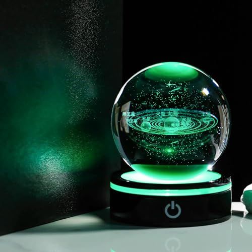 3D宇宙 K9クリスタルボール 太陽系 模型 誕生日プレゼント 男性 女性 人気【正規品】インテリア オシャレ 癒しグッズ 水晶玉 LEDライトベース 間接照明 雰囲気作り 飾り 記念日 母の日 父の日 カップル 彼女 彼氏 子供 友達 ギフ 9dce1b80