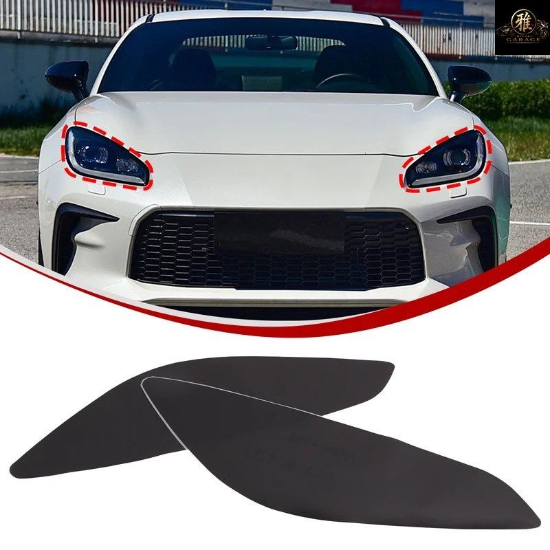 トヨタ86/スバルBRZ 2022+用 PVC製 フロントヘッドライトライトフィルムトリムステッカー 保護用自動車アクセサリー