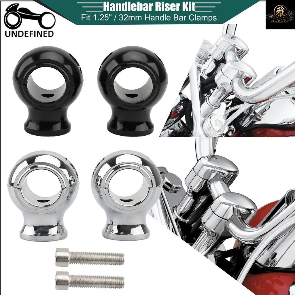 1-1/4インチ 32mm オートバイハンドルバーライザークランプ ファットラウンド高さ調整マウント ホンダ ヤマハ シャドウ ダイナ チョッパー
