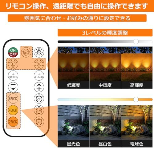 MEIKEE 改良版ソーラー ガーデンライト ソーラーライト 屋外 【リモコン付き】スポットライト電球色 昼白色 昼光色 3色切替 3段階調光 IP66防水 5000mAH 200LM＊3 明暗センサー 自動点灯/消灯 連続点灯12時間可能 8c408a3b