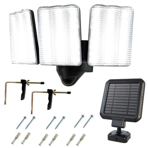 DAISHIN DLS-17T300 3灯式ソーラーセンサーライト 1800ルーメン 屋外用 防犯 玄関照明 LED クランプ 分離型 ソーラーライト 人感センサーas 634aace2