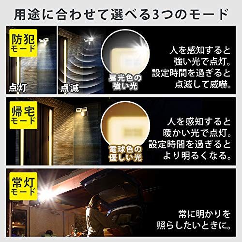 アイリスオーヤマ ソーラー発電式 LED人感センサーライト 防水仕様 明るさ400ルーメン LSL-SBSN-400as 01eddaae