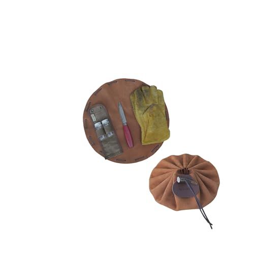 YAJIN CRAFT ティンダーポーチ 収納ポーチ 本革 多目的収納 アウトドアバッグ 小物入れas 8273387b