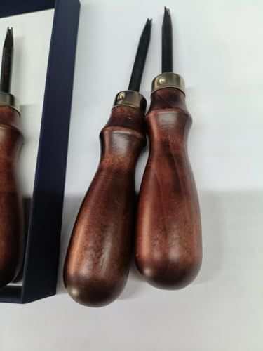 【WUTA】4本セット へり落とし レザークラフト工具 ステンレス製レザークラフトへりおとし DIY 手芸 道具 ヌメ革仕上げ 0.8mm+1mm+1.2mm+1.4mmas 2170adda
