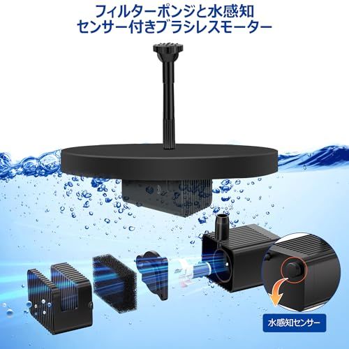 Biling ソーラー噴水ポンプ 屋外 8W 太陽光発電 3600mAh内蔵電池 酸素供給 水循環 8種類ノズル付き 電気代0円 池 ビオトープ プール バードバス 水耕栽培 庭園装飾用″mn 5ee8da8b Biling ソーラー噴水ポンプ 屋外 8W 太陽光発電 3600mAh内蔵電池 酸素供給 水循環 8種類ノズル付き 電気代0円 池 ビオトープ プール バードバス 水耕栽培 庭園装飾用″mn 5ee8da8b