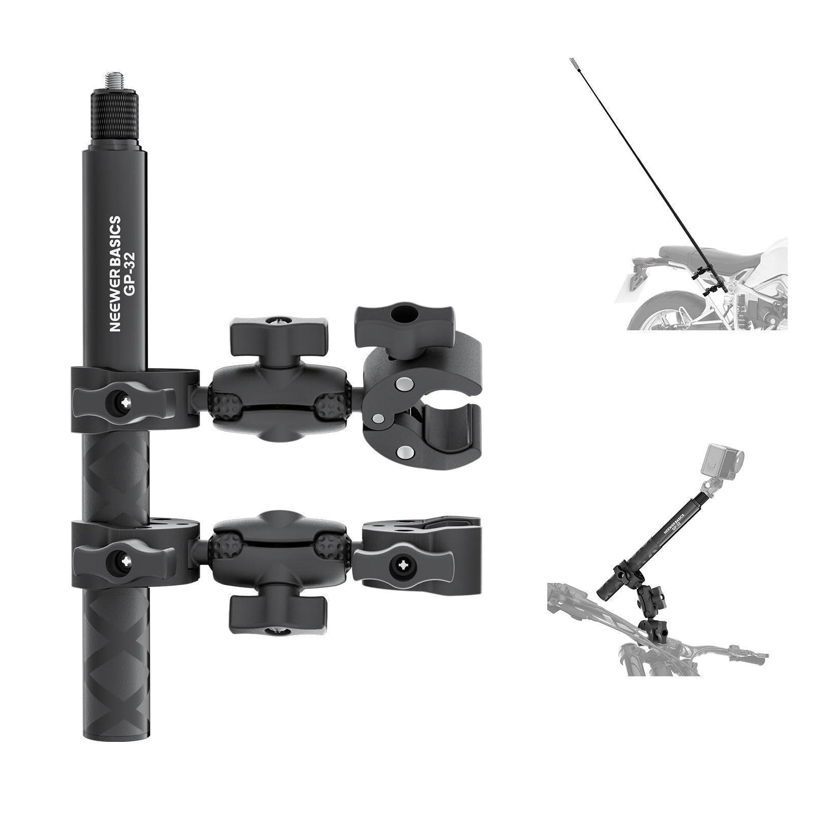 NEEWER BASICS バイクカメラマウントキット 隠し自撮り棒 自転車ハンドルバークランプホルダー ダブルクランプ付き コンパチブル OSMO 360/Pocket 3 アクションカメラマウントアクセサリー POVビデオ録画用 GP-3 362d0c2f NEEWER BASICS バイクカメラマウントキット 隠し自撮り棒 自転車ハンドルバークランプホルダー ダブルクランプ付き コンパチブル OSMO 360/Pocket 3 アクションカメラマウントアクセサリー POVビデオ録画用 GP-3 362d0c2f