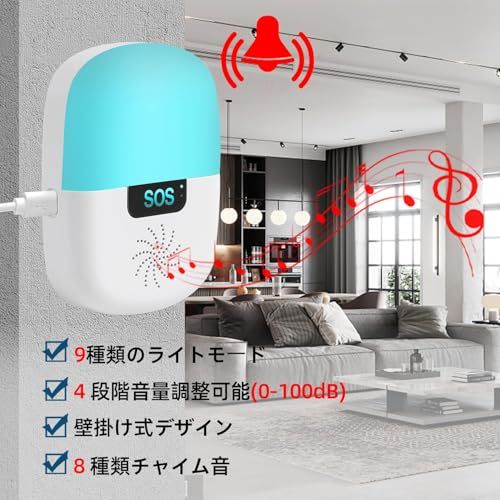 Richday ナースコール 家庭用 WIFI 呼び出しベル介護アプリでスマホ連動 SOSコールボタン 見守り 高齢者 患者 障碍者 妊婦 敬老の日 日本語取扱説明書付き (受信機1+(更新版)ボタン2)″mn 0bee9495