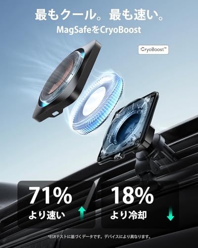 ESR 【冷却ファン内蔵】スマホホルダー 車 15W 急速充電 マグネット スマホ冷却機能搭載 超強磁力 充電器 magsafe 車載ホルダー CryoBoost 自由角度調整 エアコンルーバー/ダッシュボード式 スマホスタンド 車 ワイヤレ 4baafc38 ESR 【冷却ファン内蔵】スマホホルダー 車 15W 急速充電 マグネット スマホ冷却機能搭載 超強磁力 充電器 magsafe 車載ホルダー CryoBoost 自由角度調整 エアコンルーバー/ダッシュボード式 スマホスタンド 車 ワイヤレ 4baafc38