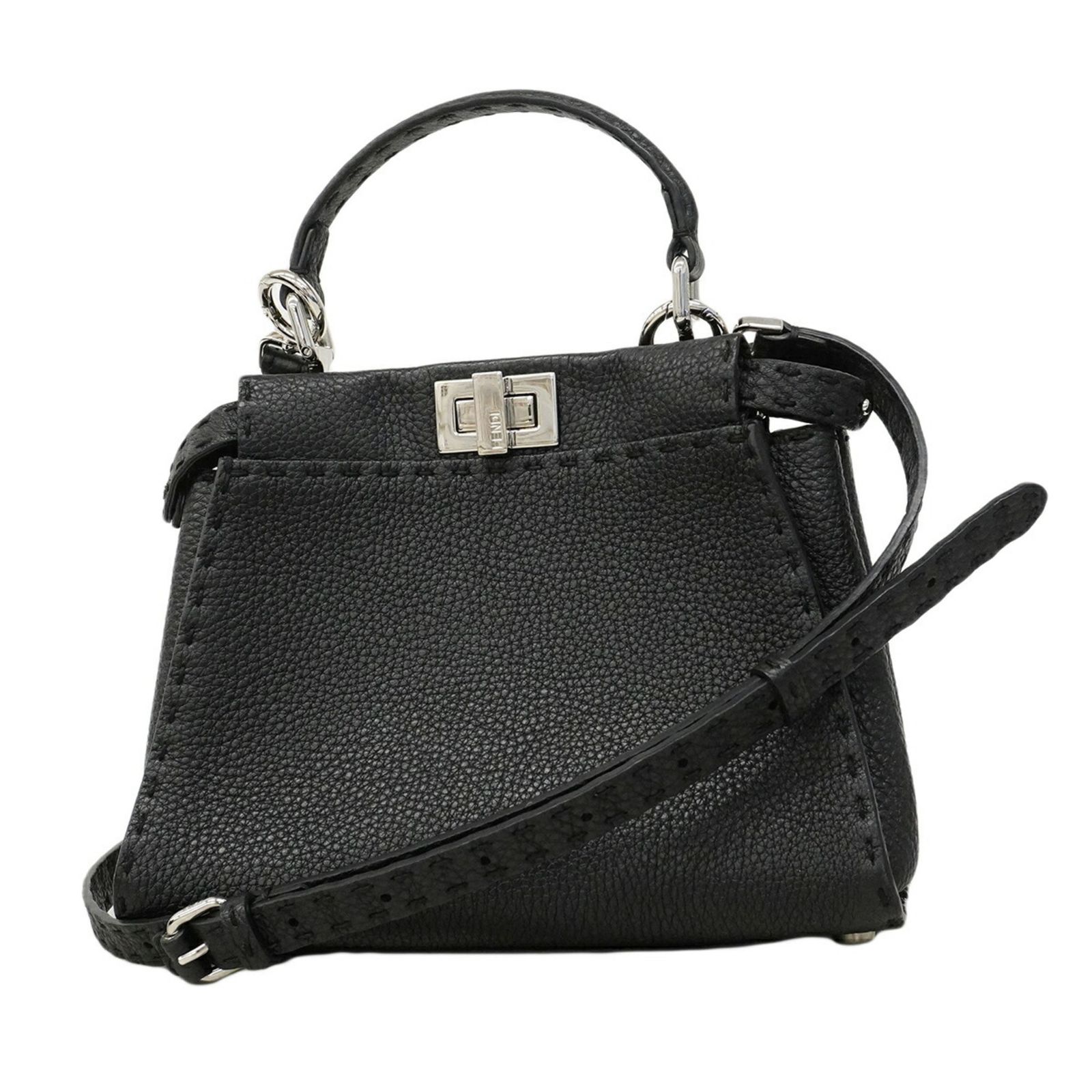 フェンディ(Fendi) フェンディ ハンドバッグ セレリア ピーカブー レザー ブラック 2wayバッグレディース