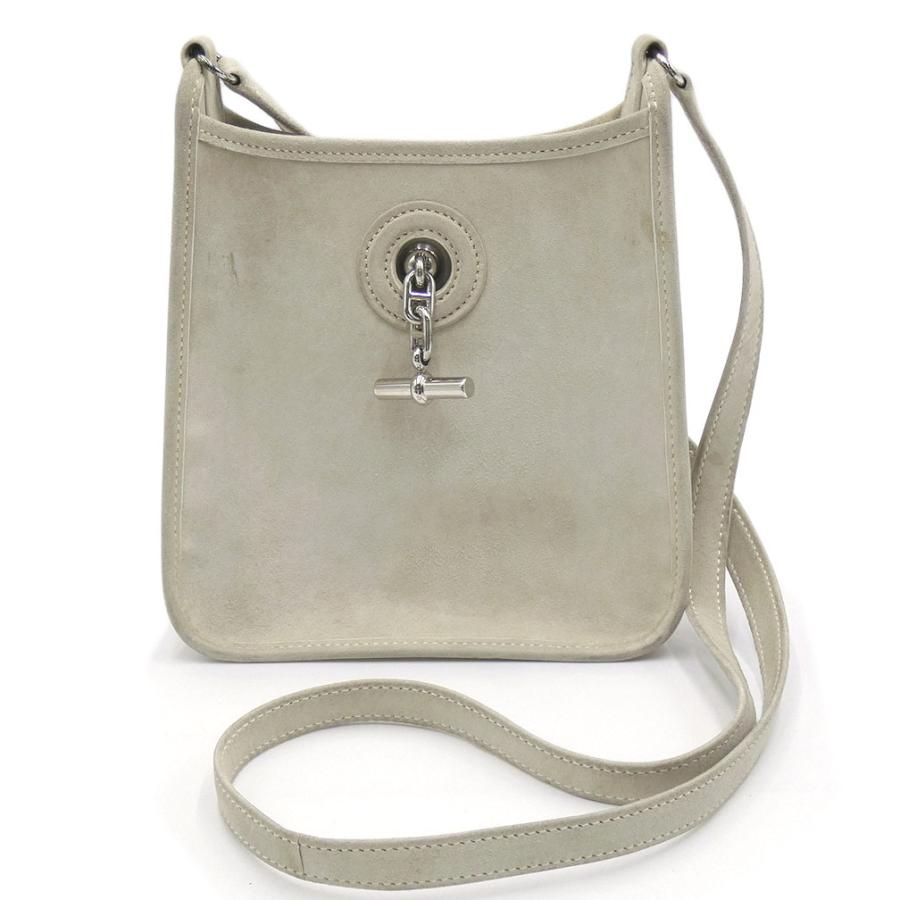 HERMES エルメス ヴェスパTPM ショルダーバッグ スウェード グレージュ □H刻印刻印【中古】 レディース