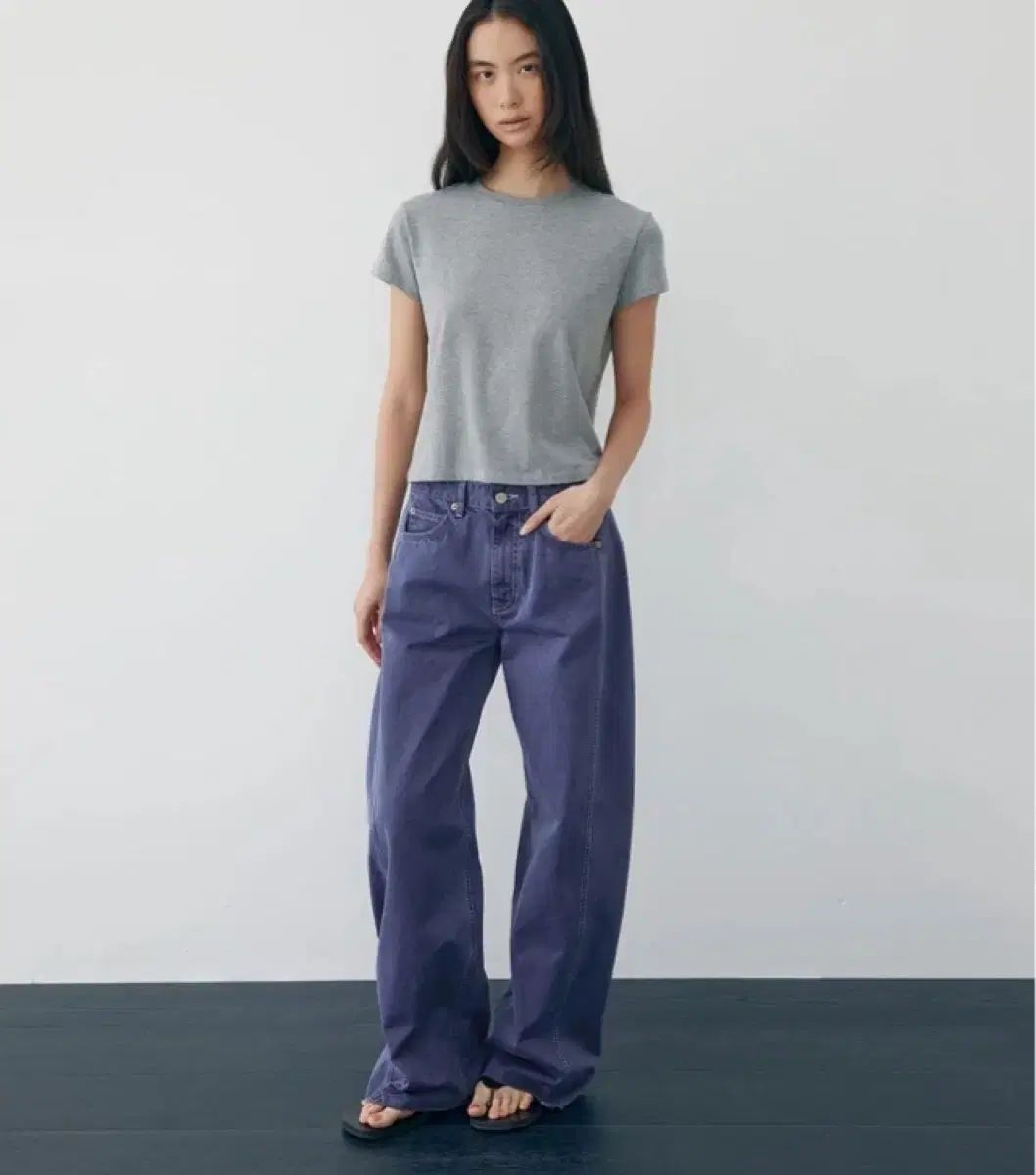 R2W ウェビー ワイド デニム S サイズ - PURPLE パープル ブルー Webby denim