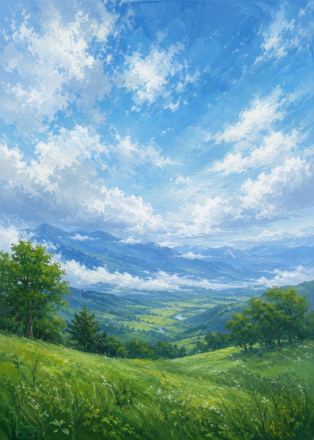 一点限り】青空と高原の山並み デジタルアート 風景画 B016 - メルカリ