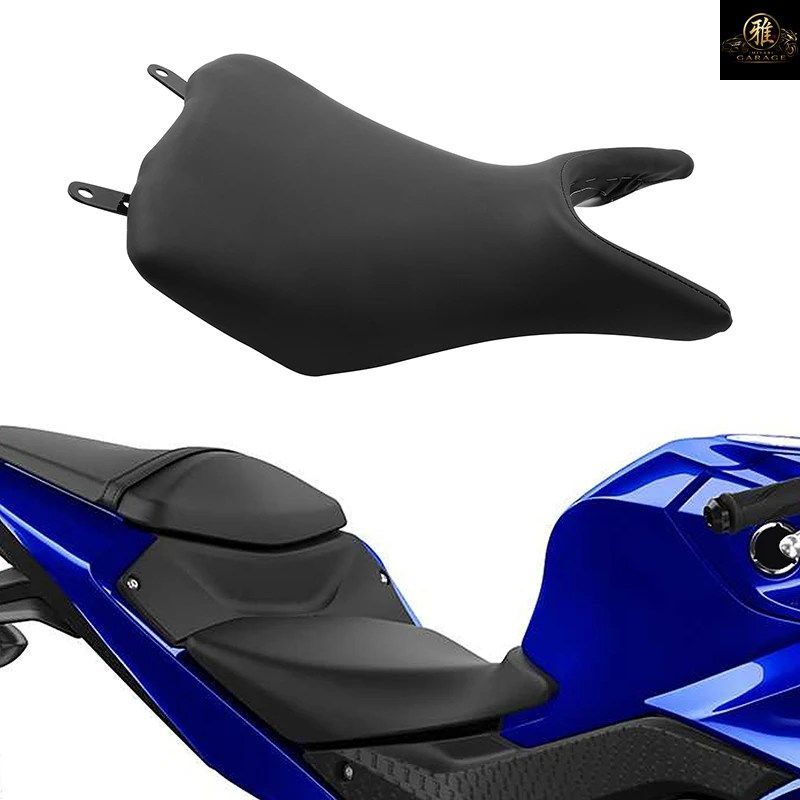 ヤマハ YZFR3 2015-2024 MT03 2020-2024 2022 2023 用オートバイ用ブラックドライバーライダーシートクッション