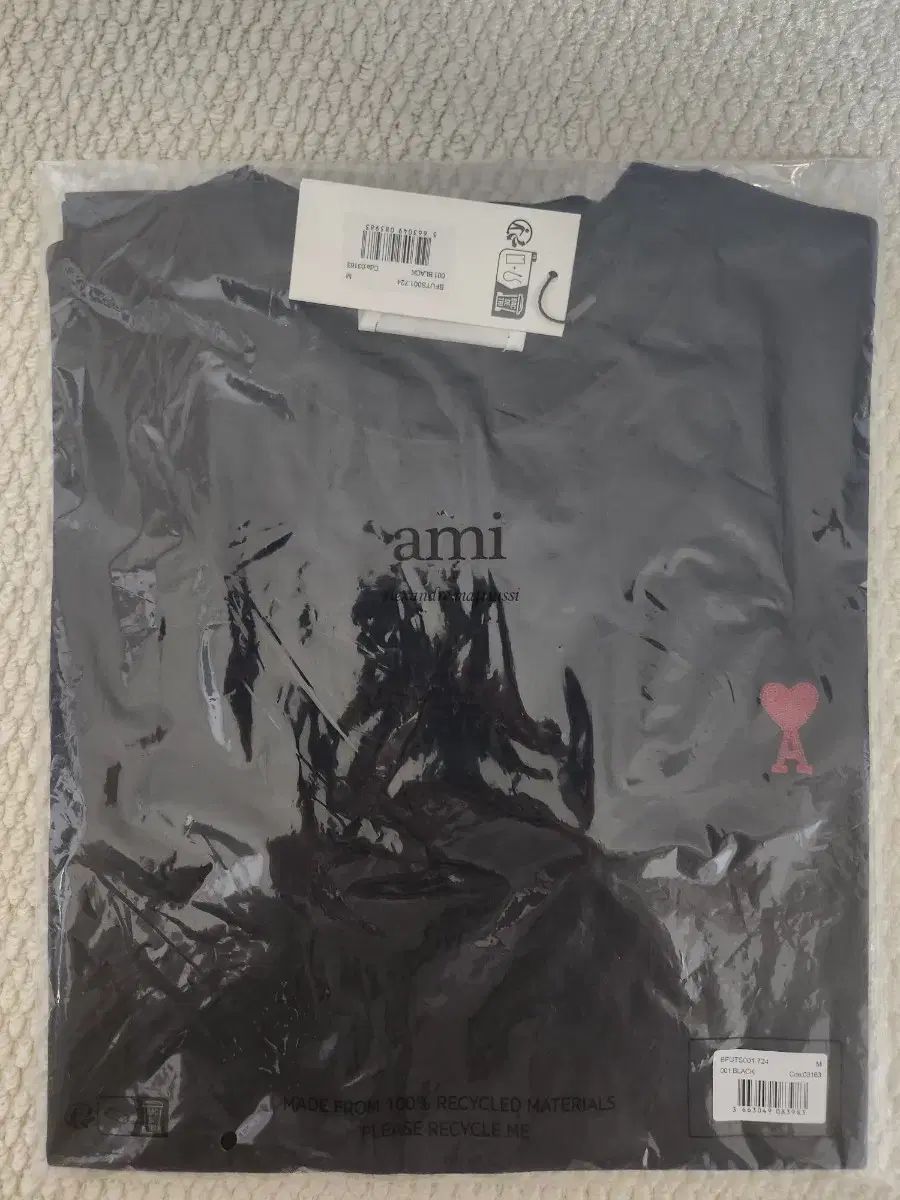 アミ ハート ロゴ 半袖 Tシャツ ブラック