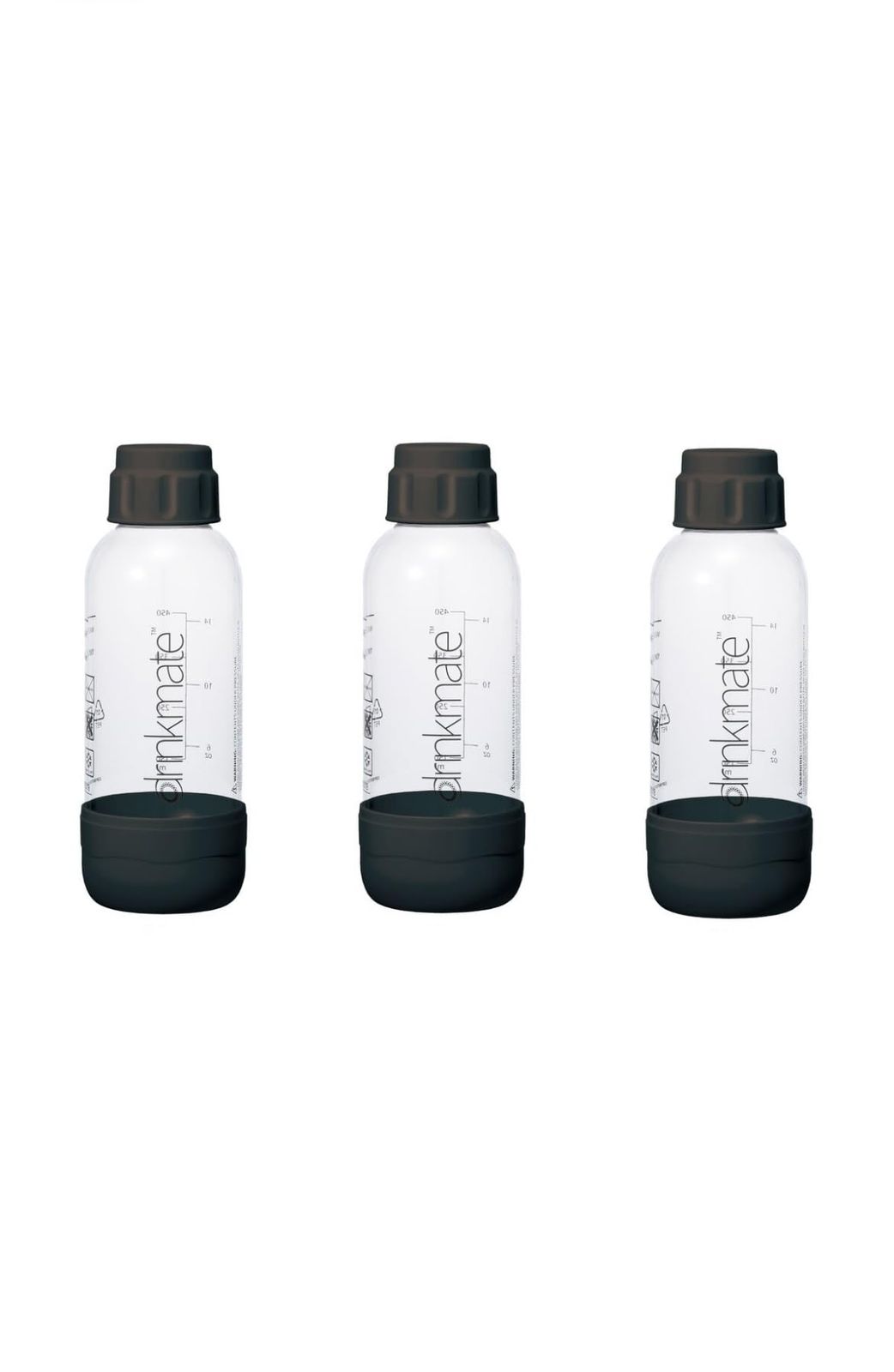 ドリンクメイト 専用ボトル Sサイズ 3本セット 黒 450ml drinkmate Bottle S Size 3PK 家庭用炭酸水メーカーボトルe 0f68c779