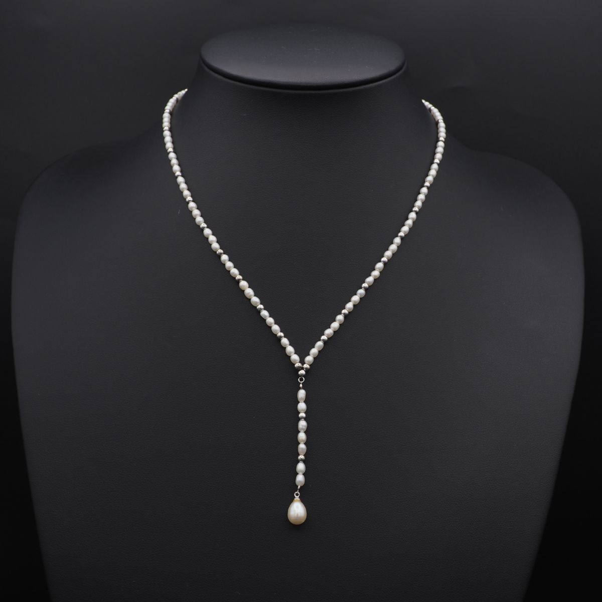 X268 淡水真珠 パール STERLING SILVER刻印 ネックレス デザイン シルバー 6月誕生石
