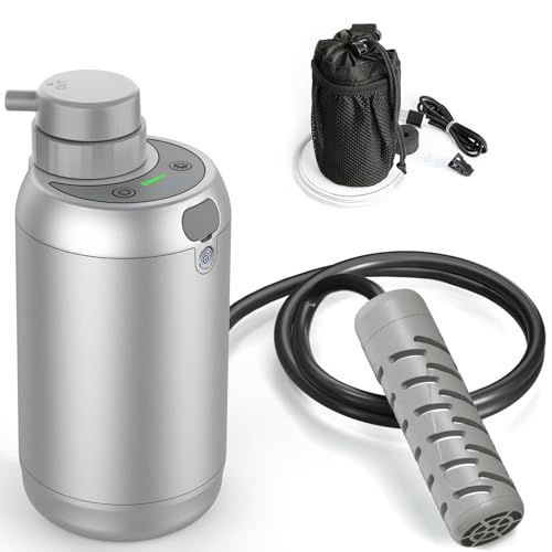 【日本防災安全協会認証品】Greeshow 電動式携帯浄水器 GS-2801 浄水器 濾過器 アウトドア及び災害対策に最適 非常用サバイバル浄水器 水濾過 携帯用 飲み水確保 軽量・コンパクト LEDライト搭載 登山 キャンプ対応ma 1d439ae5