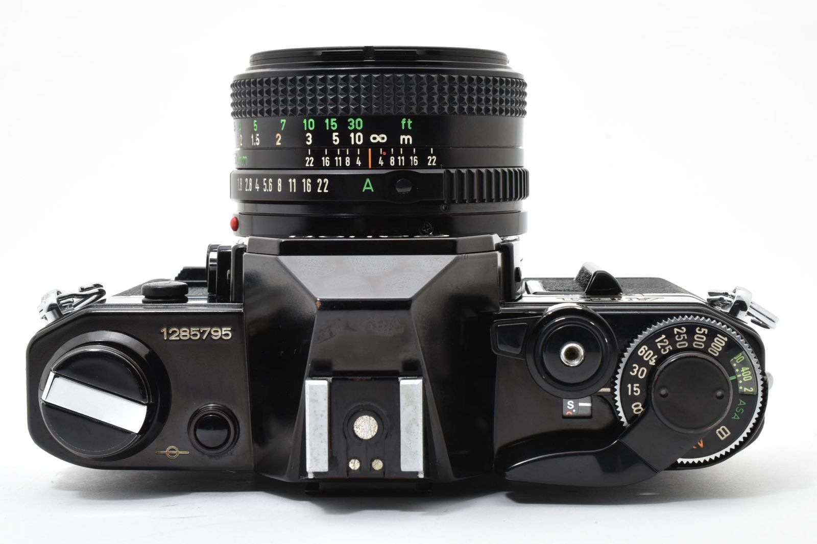 7302 【良品】 Canon Ae-1 Black Slr Film Camera New Fd 50mm F1.8