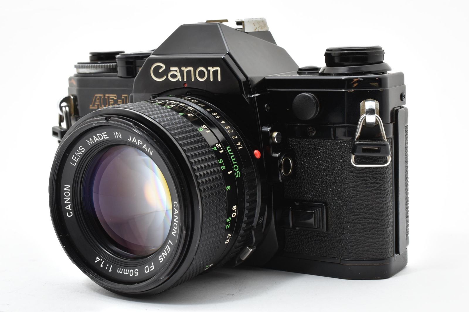 キヤノン AE-1 ブラック NEW FD 50mm f1.8《完動品》 7347 【並品】 Canon Ae-1 Black Slr Film Camera New Fd 50mm F1.4