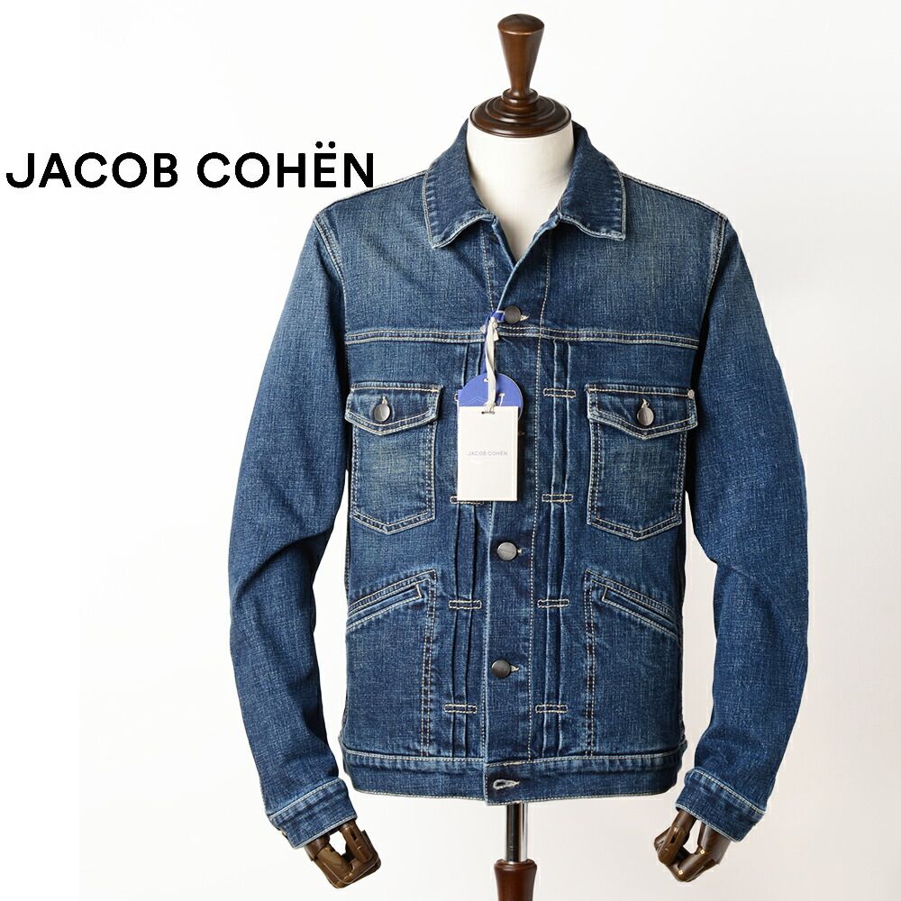 【20%OFF/定価77,000円】ヤコブコーエン 新品 XL ストレッチ デニムジャケット インディゴ 国内正規品 イタリア製 Jacob Cohen #f15585