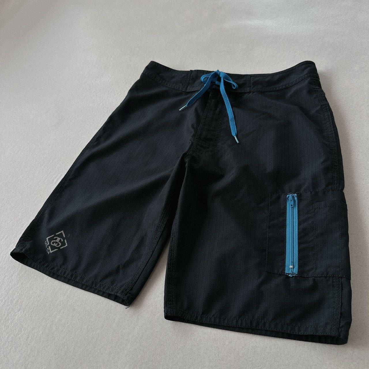 STUSSY ウォーターショーツ ブラック 黒 SSリンクロゴ 刺繍 00s アーカイヴ