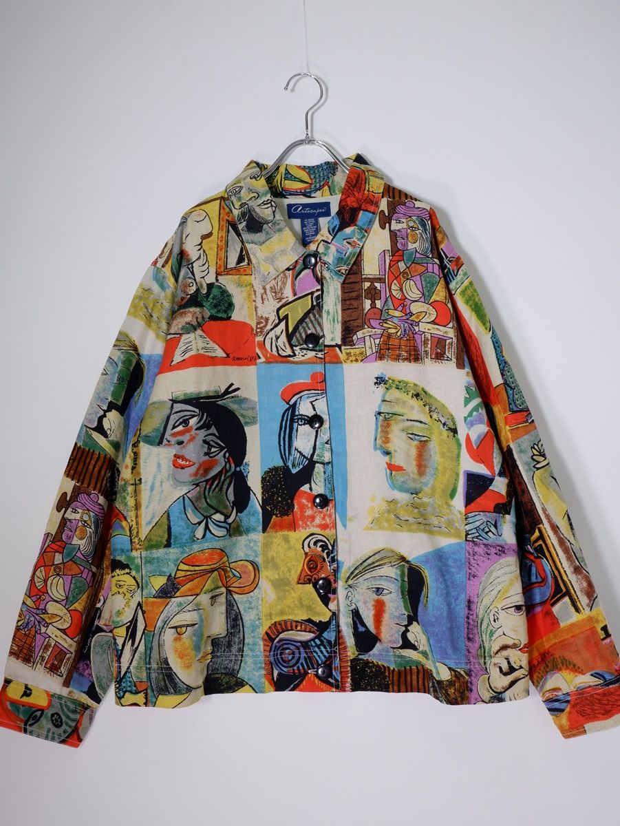 VINTAGE.ヴィンテージ品 Artscape 80年代 80’s ピカソ Picasso シャツジャケット【L】【LJKA82183】