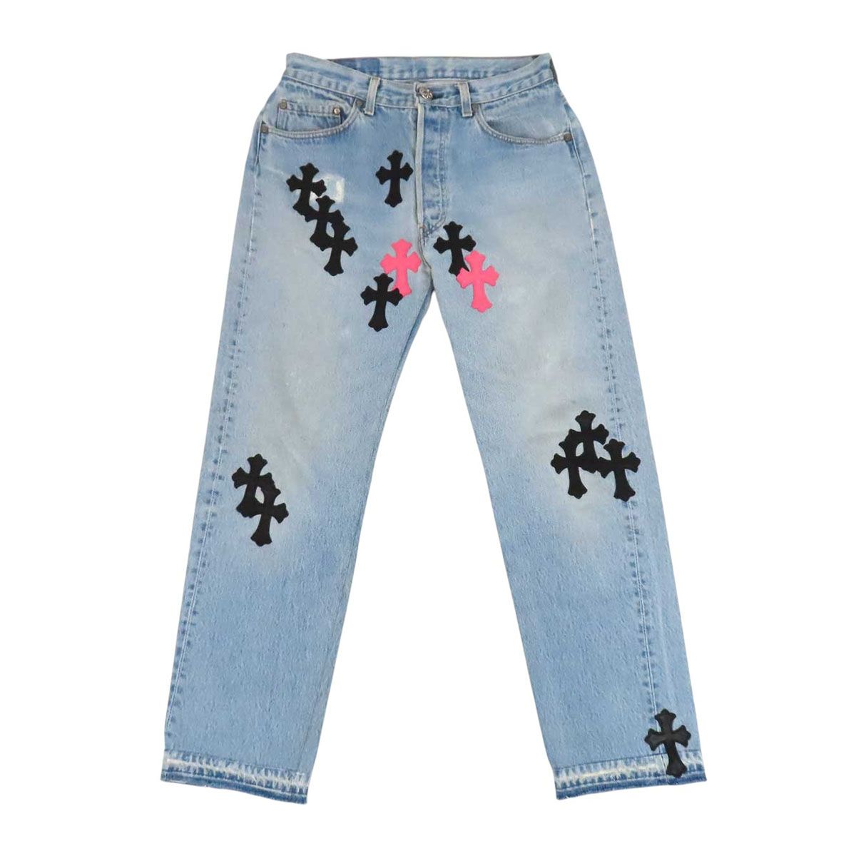 クロムハーツ リーバイス クロスパッチ デニムパンツ メンズ ブルー CHROME HEARTS【中古】 【アパレル・小物】