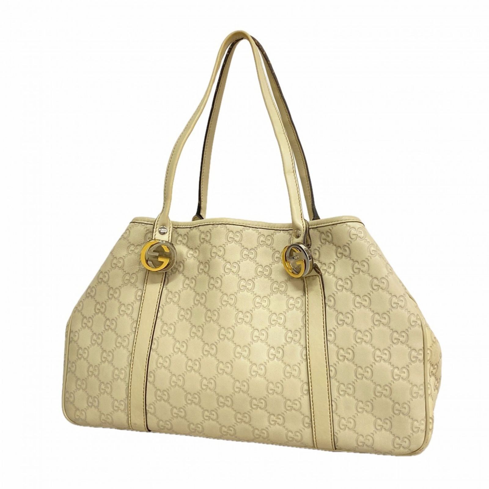グッチ(Gucci) グッチ トートバッグ グッチシマ GGツインズ 232957 レザー ベージュ ゴールド レディース
