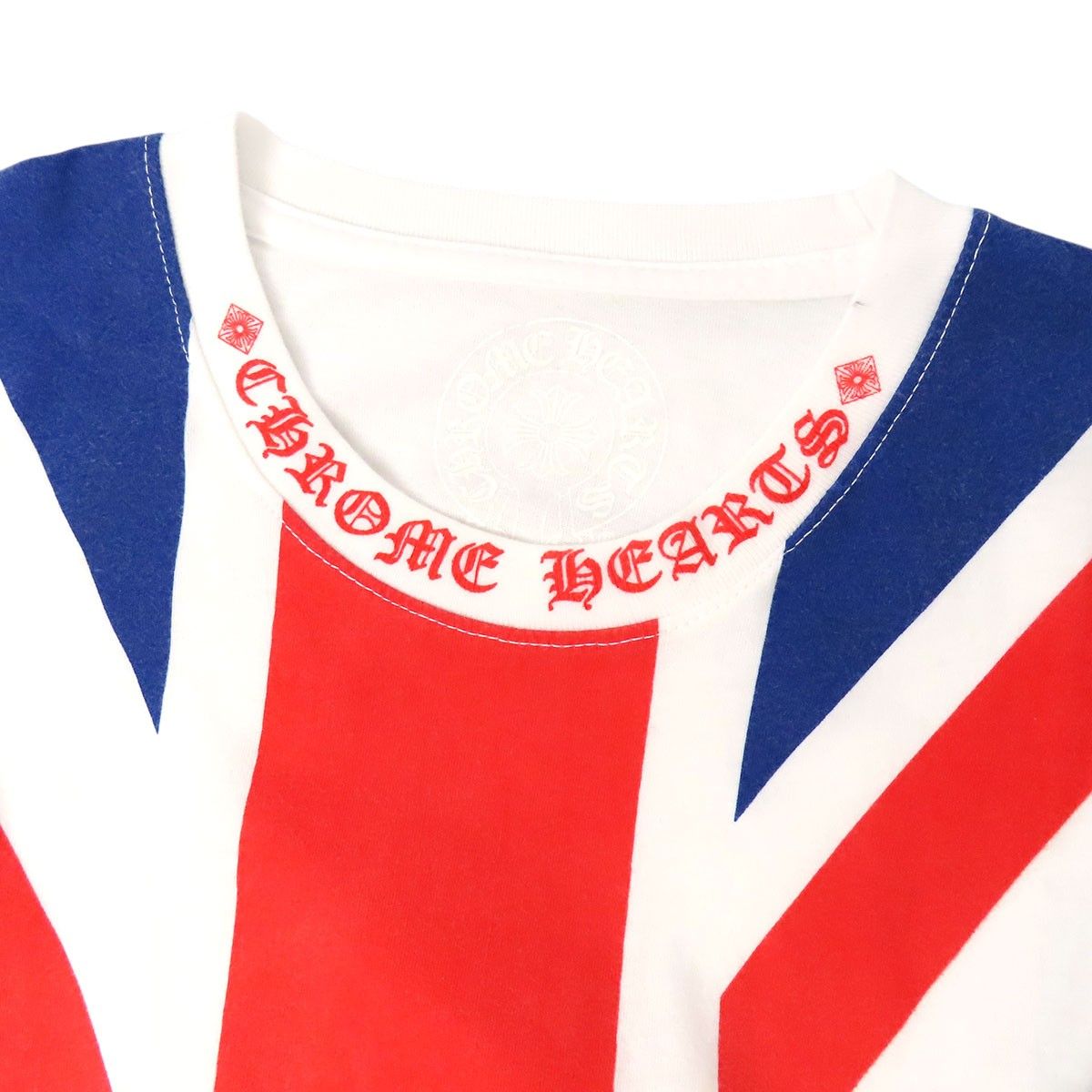 クロムハーツ ユニオンジャック プリント Tシャツ メンズ ホワイト 