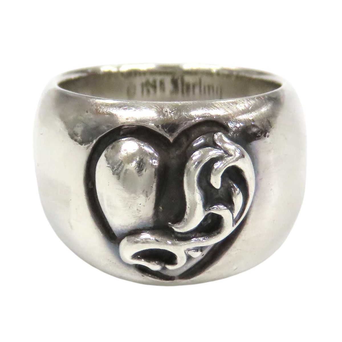 クロムハーツ ハート イン バンド リング 6.5号 Sterling ユニセックス 