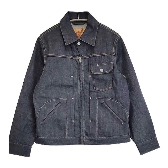 未使用級/L〜LL✨45R ライ麦デニムの908クロスビーGジャン ジップアップ 45R/45rpm ライ麦デニムの908クロスビーGジャン 一張羅 定価53900円