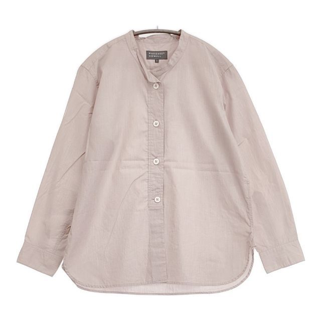 MARGARET HOWELL COTTON HAIRLINE STRIPE SHIRT 定価36300円 578-5253210 長袖シャツ 25AW ピンク レディース マーガレットハウエル【中古】6-0518M∞ 7,343円