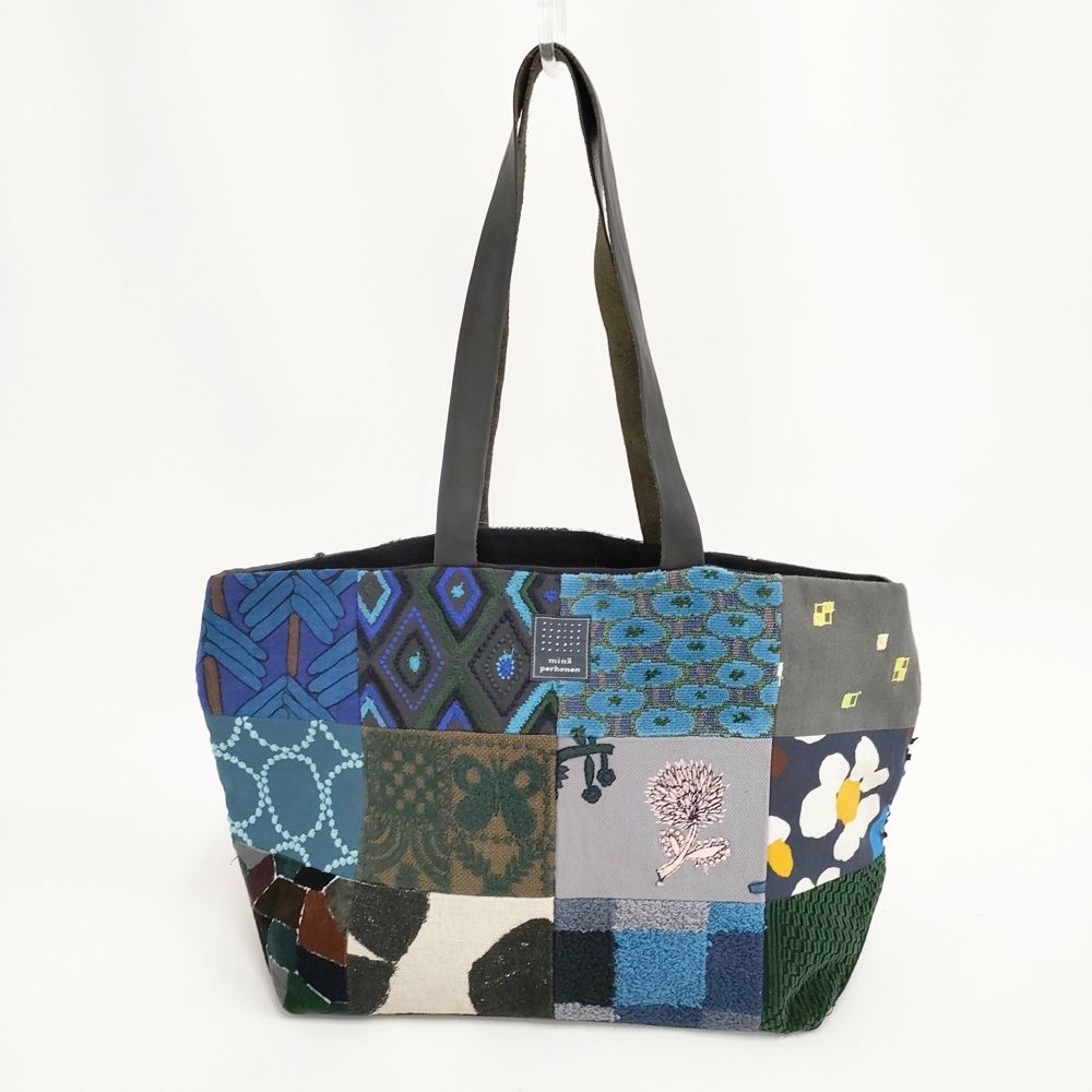 mina perhonen piece bag os9009 パッチワーク ピースバッグ トートバッグ クロ 多色 レディース ミナペルホネン【中古】6-0518G◎