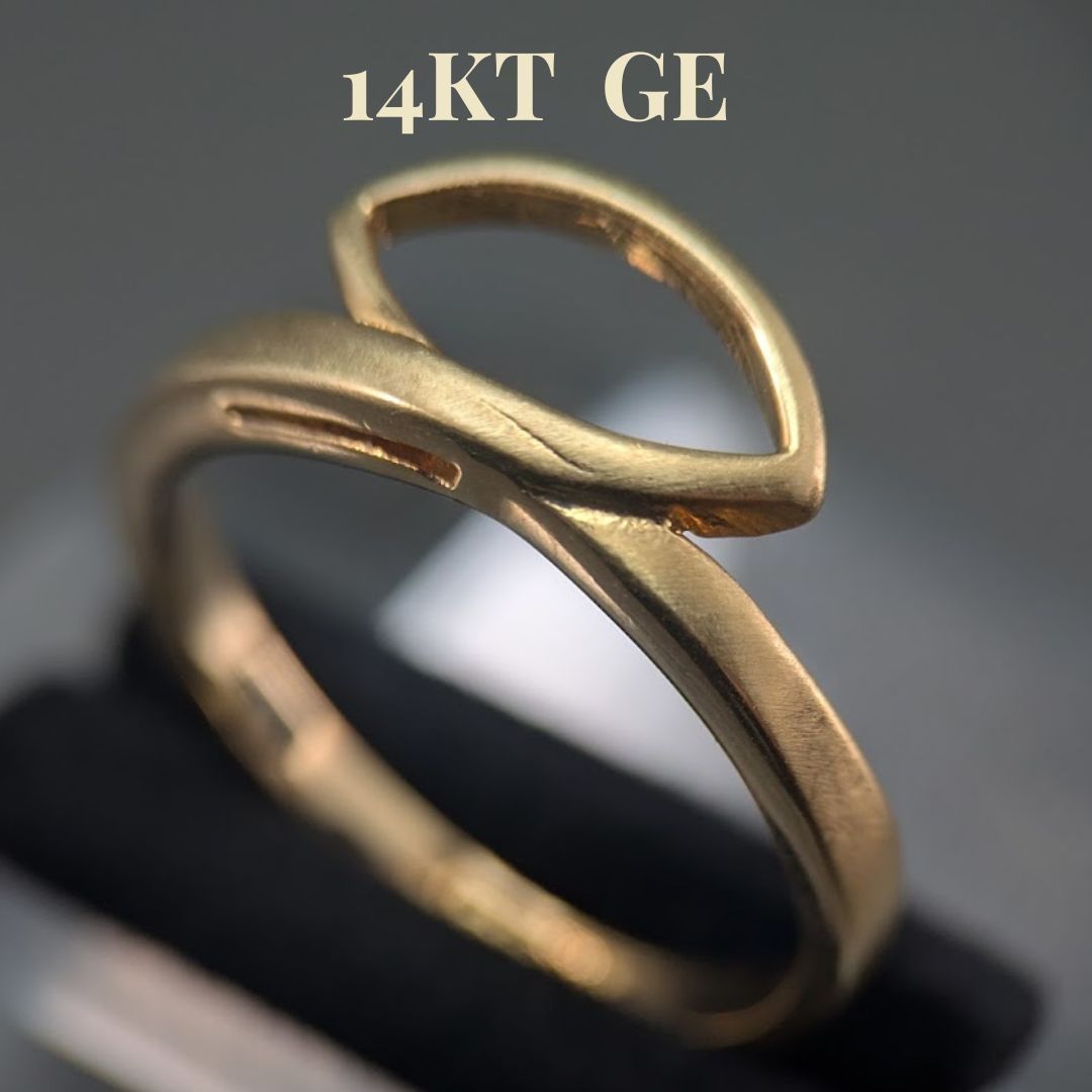 ESPO 14KT GE 金メッキ ループリング 21号 重ね付け ゴールド 米国 ヴィンテージ