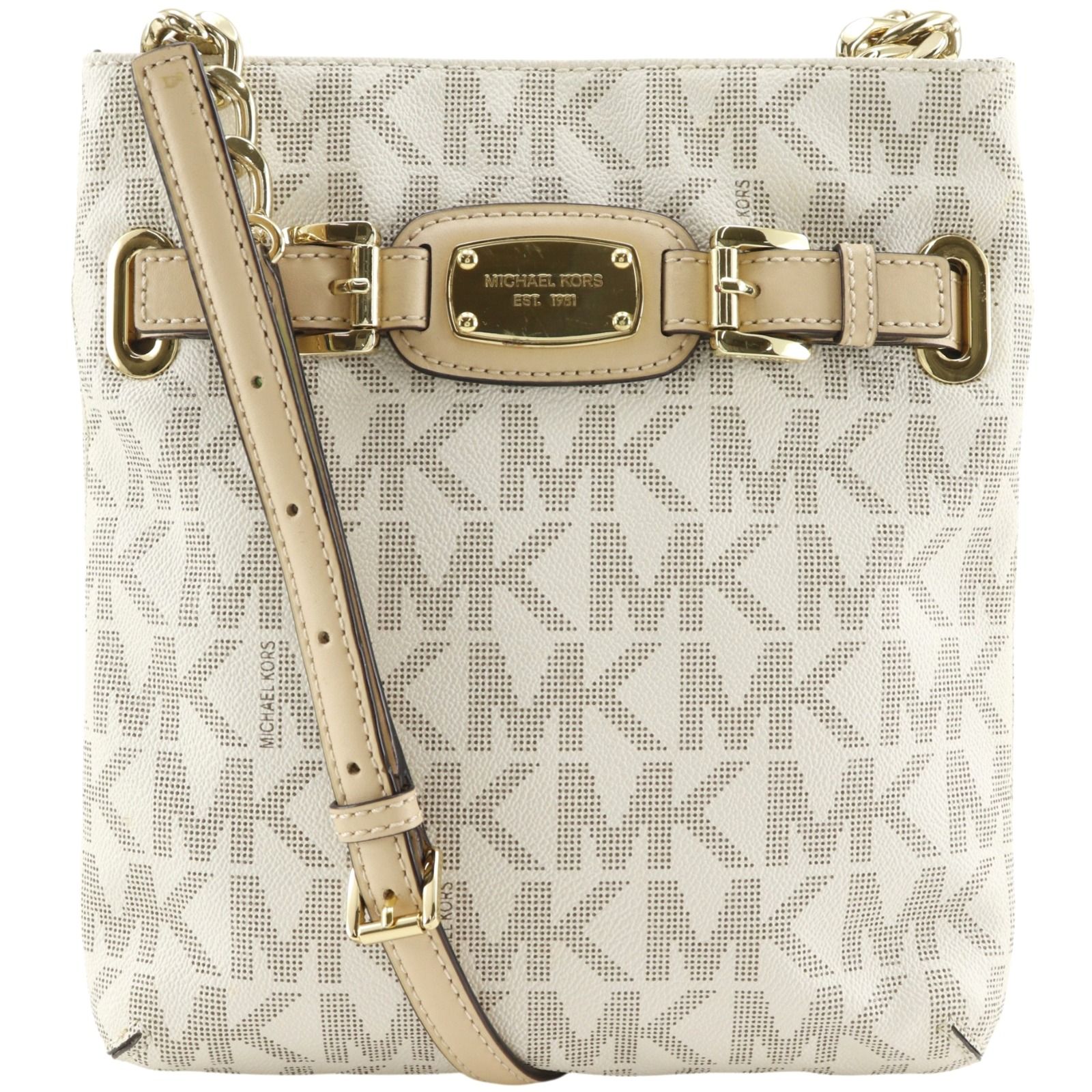 【Michael Kors】マイケルコース MKシグネチャー 35F2GHMC3B PVC オフホワイト レディース ショルダーバッグ