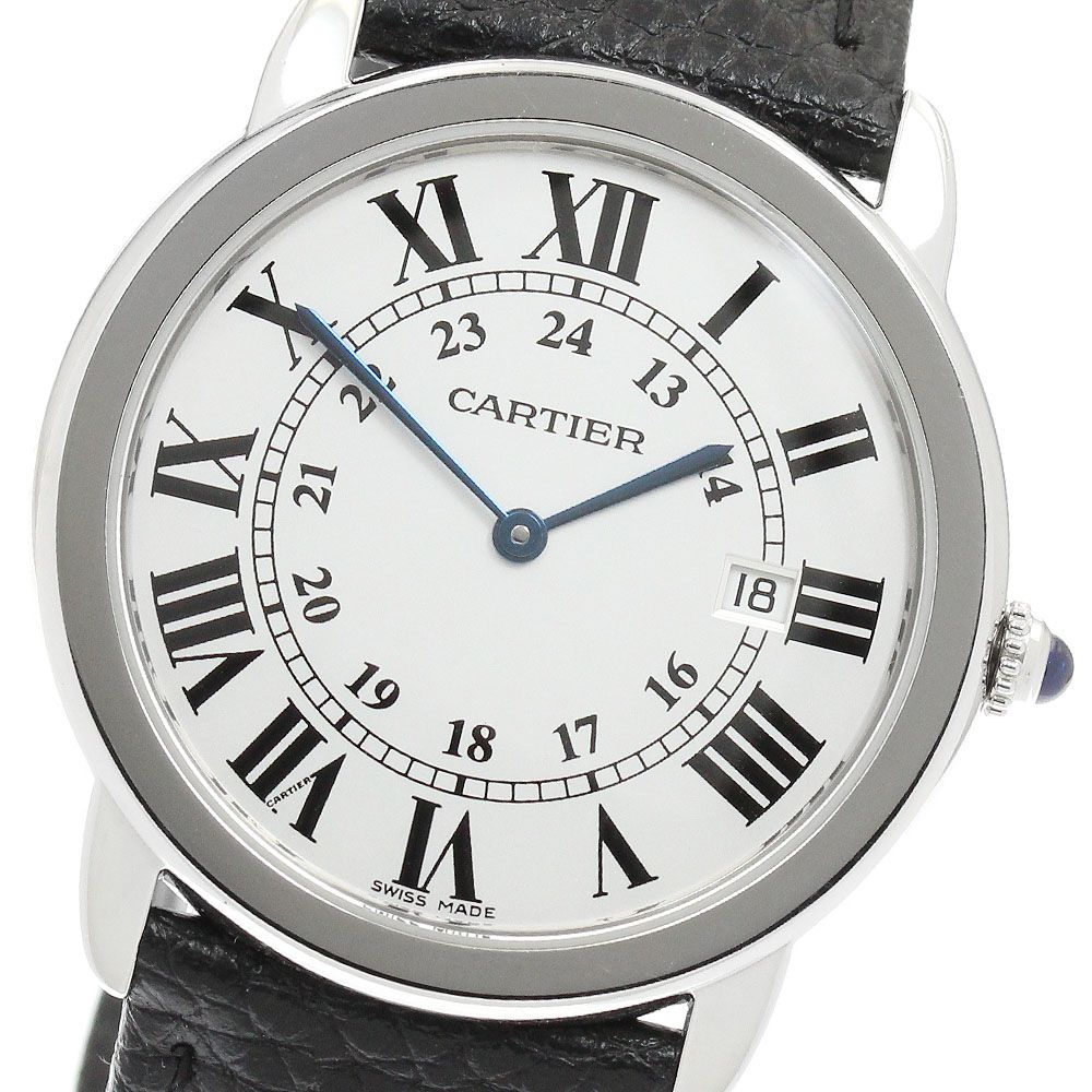 カルティエ CARTIER W6700255 ロンドソロLM デイト クォーツ メンズ 保証書付き_961752