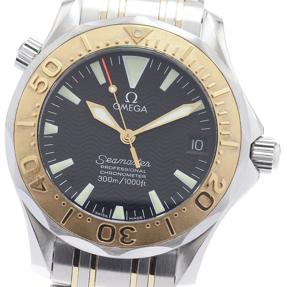 オメガ OMEGA 2453.50 シーマスター300 プロフェッショナル デイト YGベゼル 自動巻き ボーイズ 良品 _950804