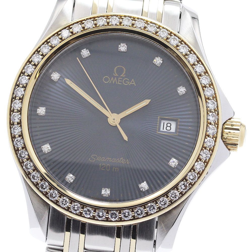 オメガ OMEGA シーマスター120 ダイヤベゼル 11Pダイヤ クォーツ メンズ _945460