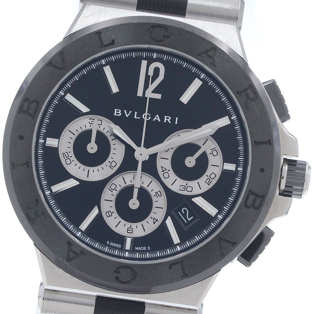 ブルガリ BVLGARI DG42SCCH ディアゴノ セラミック クロノグラフ 自動巻き メンズ 箱・保証書付き_962356