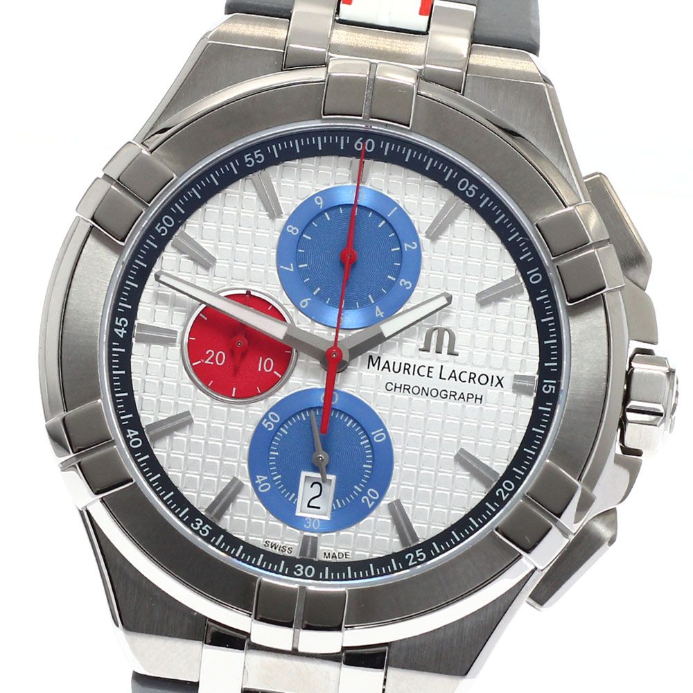 モーリスラクロア MAURICE LACROIX AI1018-TT031-130-2 アイコン マヒンドラ・レーシング クォーツ メンズ 美品 箱・保証書付き_961598