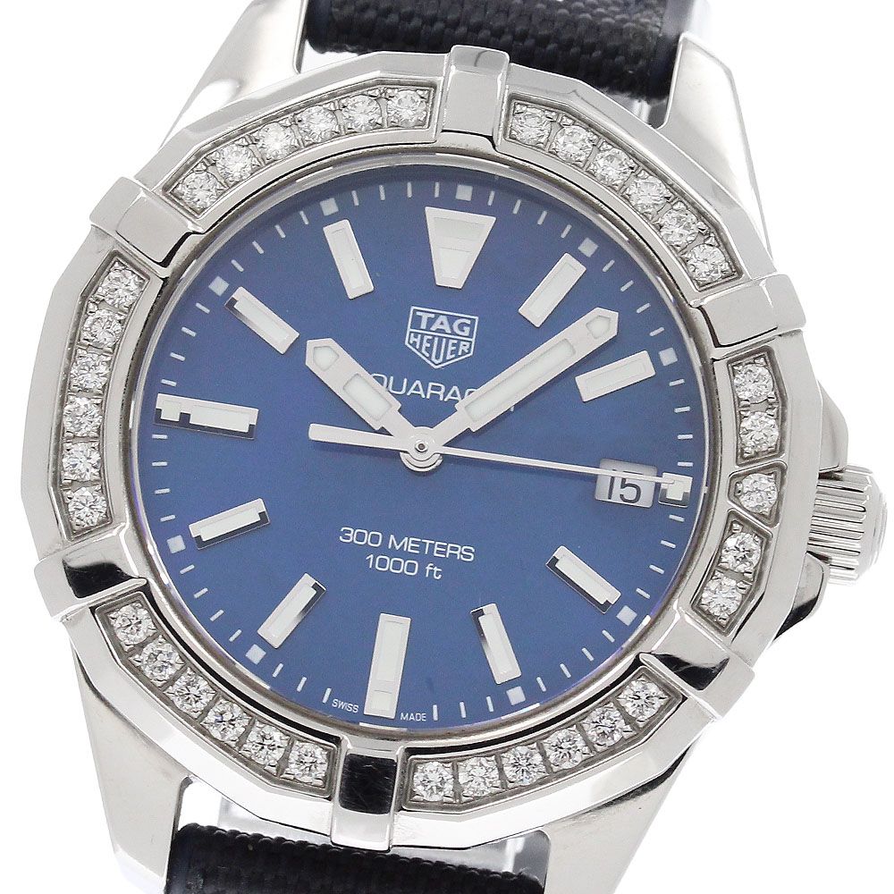 タグホイヤー TAG HEUER WAY131N-0 アクアレーサー デイト ダイヤベゼル クォーツ レディース 良品 箱・保証書付き_960530