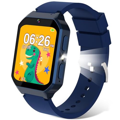 キッズ 腕時計 子供用 スマートウォッチ 【1.69インチ 40万高画素】 smart watch for kids 女の子 男の子 おもちゃ 歩数計 自撮り 録音 音楽再生 英語学習カード オーディオブック 32種類ゲーム アラーム キッズ 79e31348