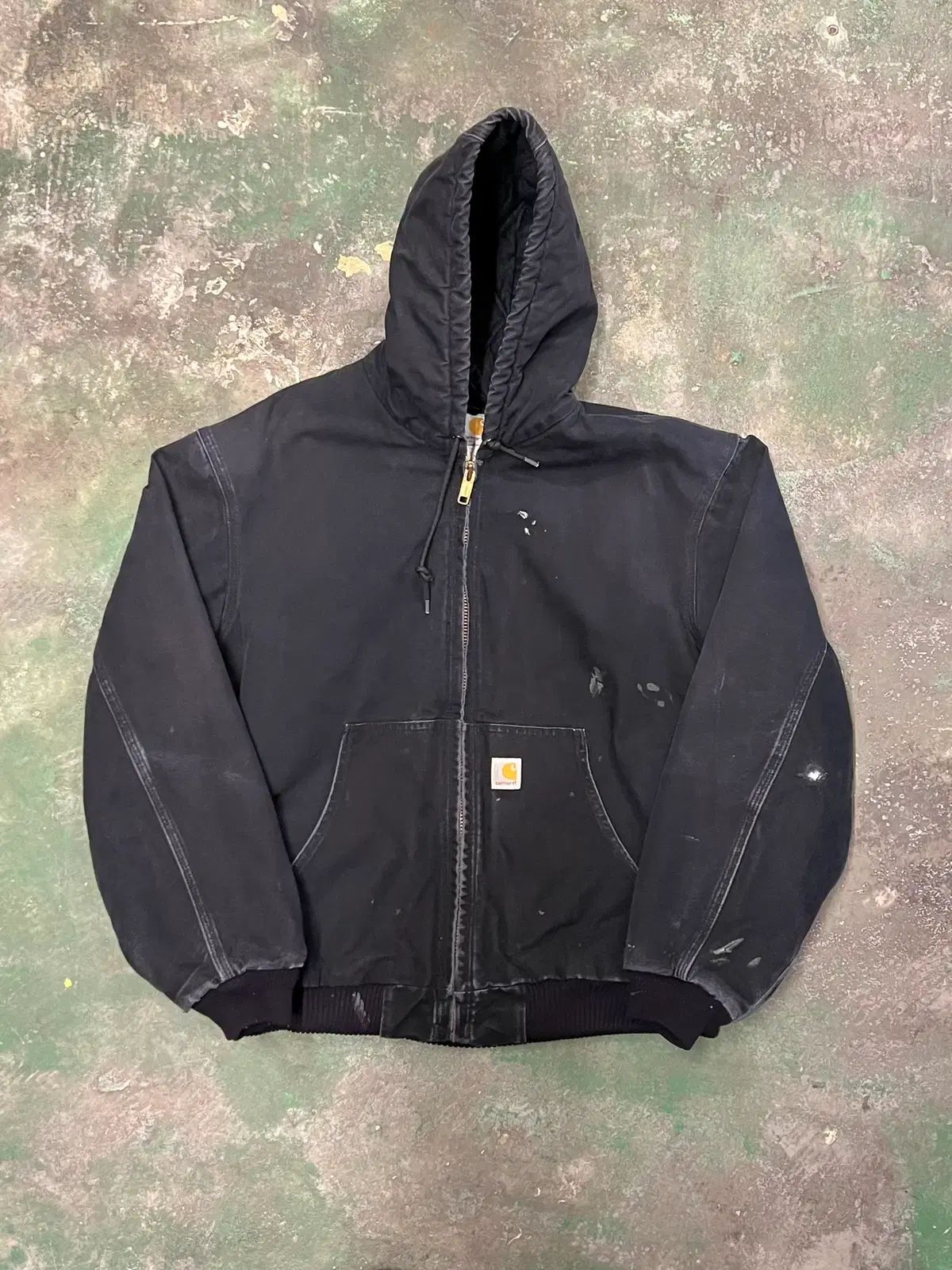L Carhartt カーハート アクティブ ダック フェイディング ヴィンテージ ジャケット ブラック ワークウェア WHO フード ジップアップ 33,292円