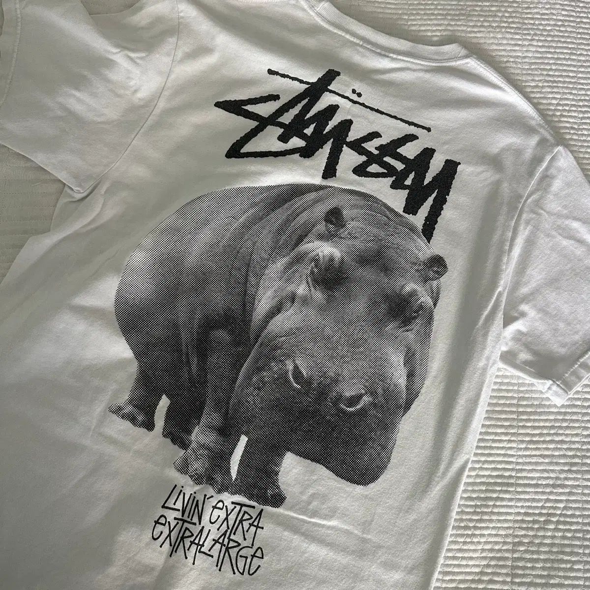 STUSSY ステューシー 麻 半袖 Tシャツ 白