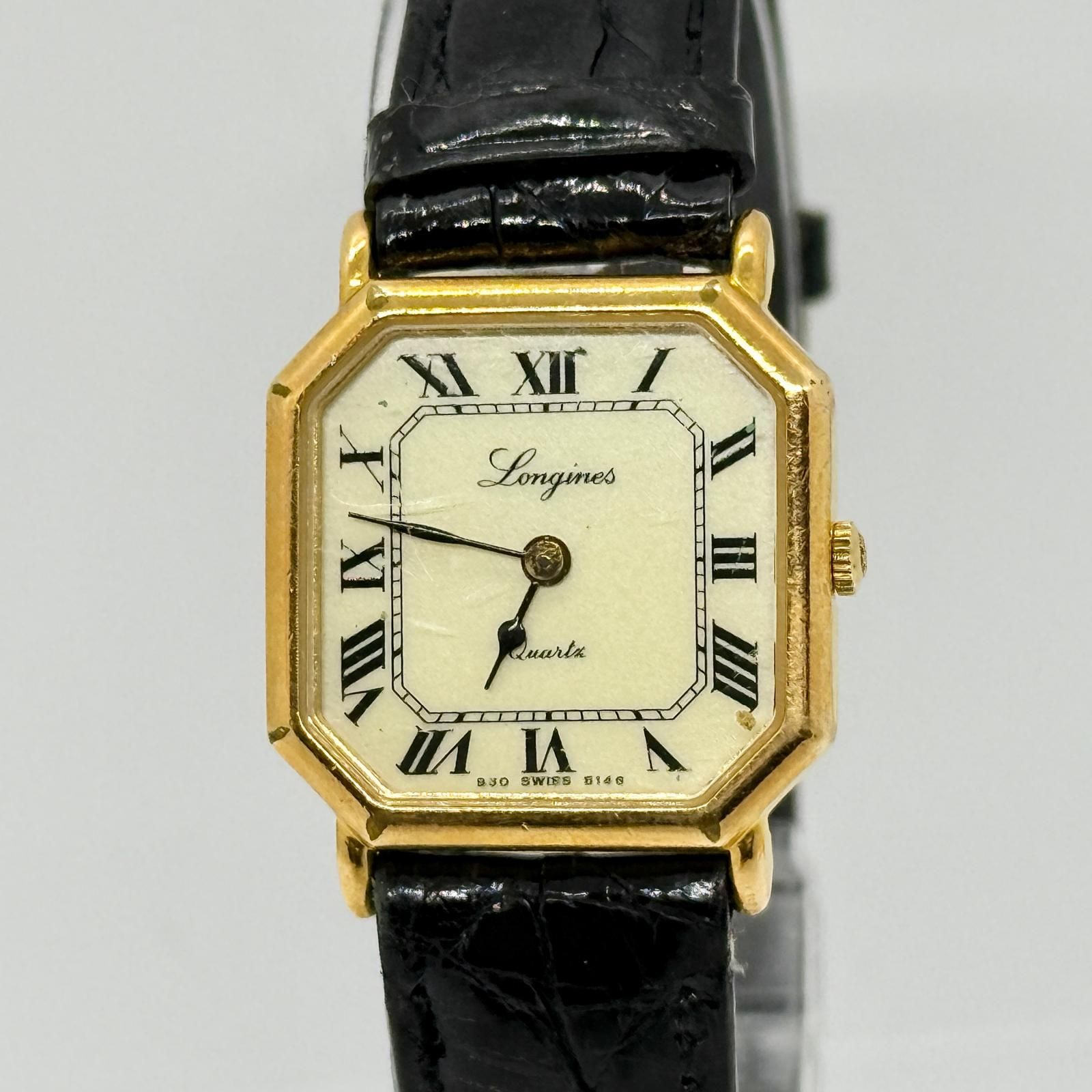 LONGINES ロンジン 150周年 オクタゴン ベージュ QZ レディース 腕時計 稼働品