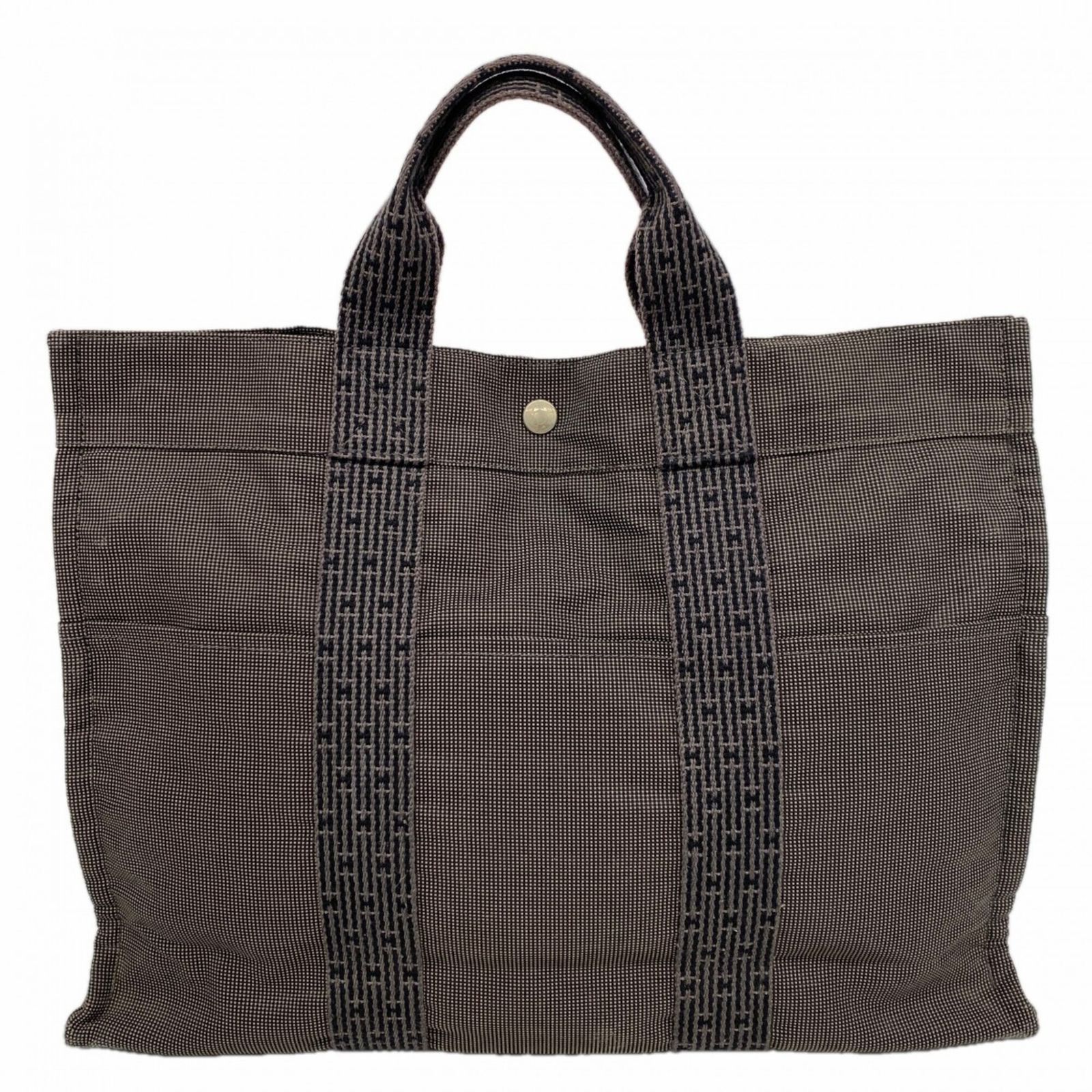 エルメス(Hermes) エルメス トートバッグ エールラインMM キャンバス グレー メンズ レディース